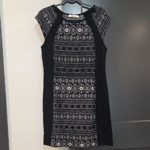 Aryeh Black and White Patterned Knit Dress